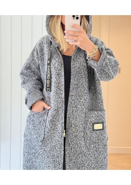 Buklet Kumaş Detaylı Kapuşonlu Fermuarlı Hırka fiyatları