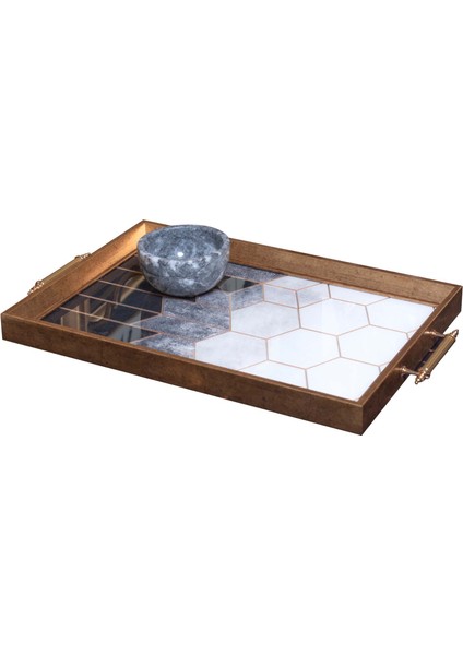 Dekoratif Kulplu Tepsi ST-6017