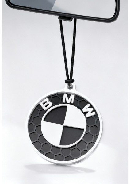 Kişiye Özel Siyah Beyaz Bmw Logolu Dikiz Aynası Süsü - 5cm modelleri