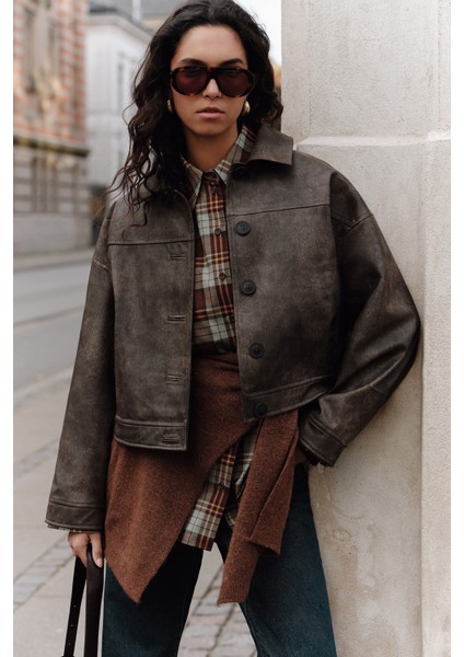 Eskitme Deri Ceket Vıntage