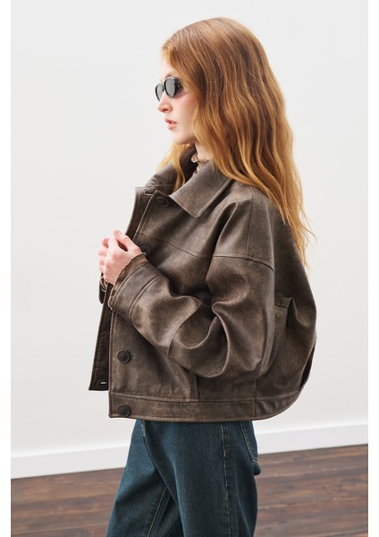 Eskitme Deri Ceket Vıntage fırsatları