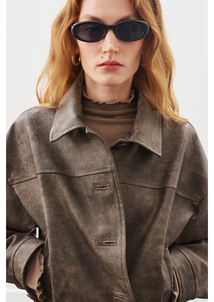 Eskitme Deri Ceket Vıntage