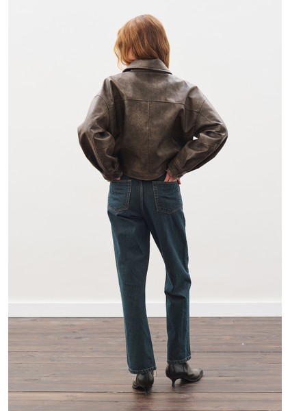 Eskitme Deri Ceket Vıntage