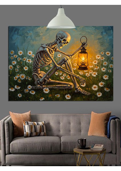 Iskelet ve Işık Dekoratif Kanvas - Mdf Ahşap Tablo indirimleri