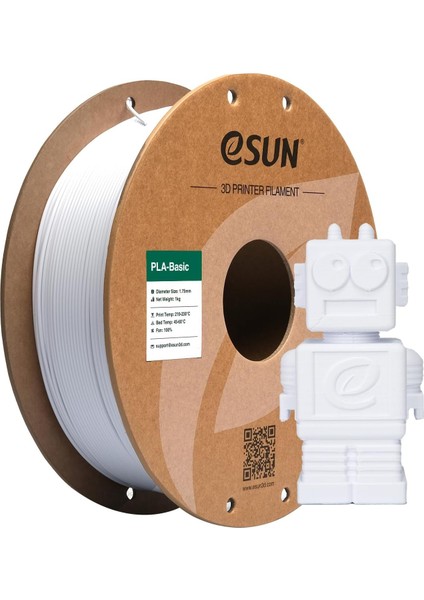 Pla Filament 1.75MM, Pla Basic Yüksek Hızlı 3D Yazıcı Filamenti Boyutsal Doğruluk +/- 0.03MM, 1kg Makara (2.2 Lbs) Yüksek Hızlı Yazıcılar Için Süper Hızlı Pla Filament, Soğuk Beyaz