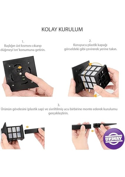 Karanlık Sensörlü Solar Çim Armatürü Güneş Enerjili Bahçe Zemin Aydınlatma Lambası 2 Adet modelleri