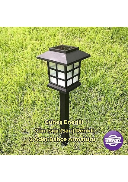 Karanlık Sensörlü Solar Çim Armatürü Güneş Enerjili Bahçe Zemin Aydınlatma Lambası 2 Adet indirimleri