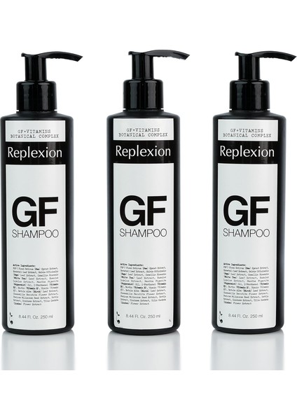Replexion Gf Shampoo 250ML x 3 – 750ML | Saç Kalınlaştırıcı & Anti-Hair Loss