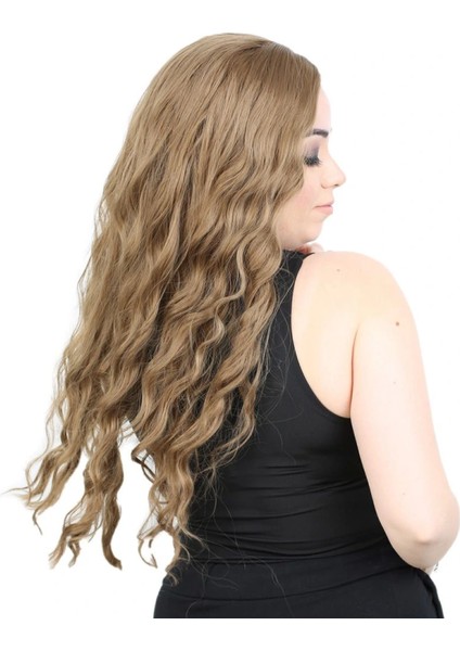 Su Dalgası Uzun Perçemsiz Fiber Sentetik Peruk - Bebek Kumralı fiyatları