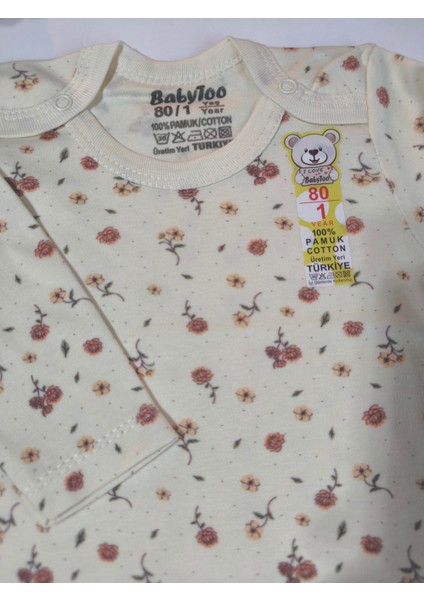 Kız Erkek Çocuk Bebek Uzun Kollu Çıtçıtlı Body-Badi %100 Organik Pamuk 1-2-3-4-5-6 Yaş modelleri