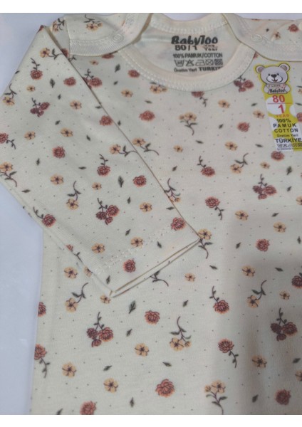 Kız Erkek Çocuk Bebek Uzun Kollu Çıtçıtlı Body-Badi %100 Organik Pamuk 1-2-3-4-5-6 Yaş