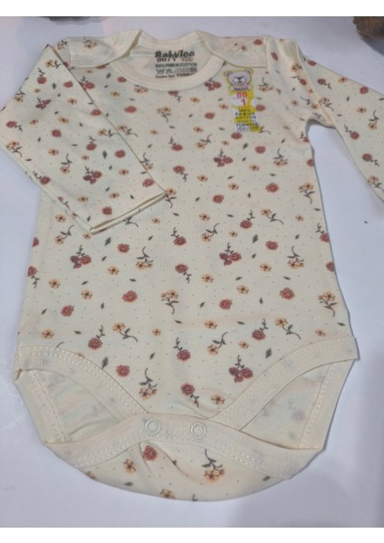 Kız Erkek Çocuk Bebek Uzun Kollu Çıtçıtlı Body-Badi %100 Organik Pamuk 1-2-3-4-5-6 Yaş
