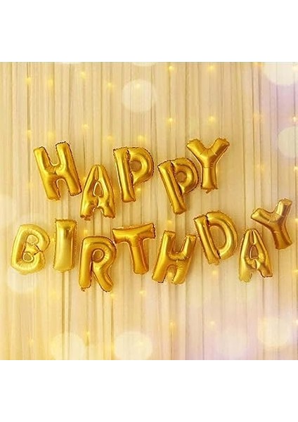 Gitti Happy Birthday Harf 13 Parça Gold Altın Renk Folyo Balon Seti fiyatları