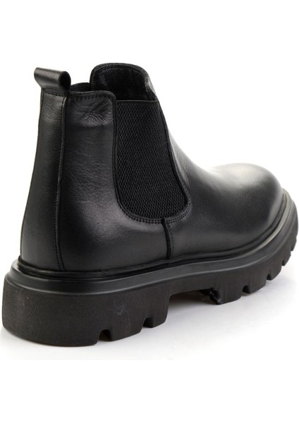 Siyah Hakiki Deri Erkek Bot & Bootie E02811242743 modelleri