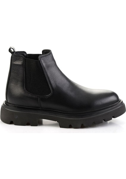 Siyah Hakiki Deri Erkek Bot & Bootie E02811242743 indirimleri