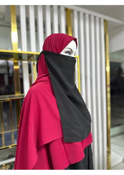 Iç Peçe Dikdörtgen ,hijab.nikap Siyah Renk