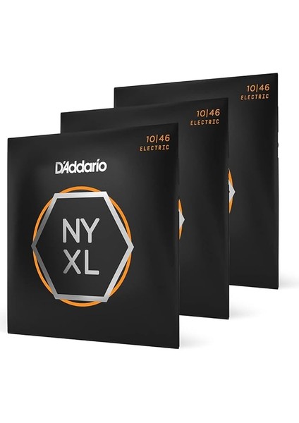 NYXL1046-3P Elektro Gitar Tel Seti, 3 Lü Regular Light
