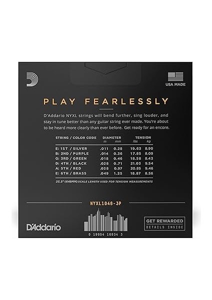 NYXL1046-3P Elektro Gitar Tel Seti, 3 Lü Regular Light fiyatları