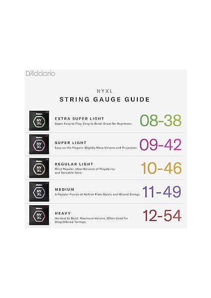 NYXL1046-3P Elektro Gitar Tel Seti, 3 Lü Regular Light indirimleri