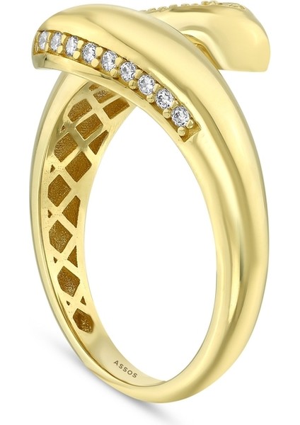 Taşlı Tasarım Altın Yüzük - 14K fiyatları