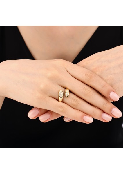 Taşlı Tasarım Altın Yüzük - 14K modelleri