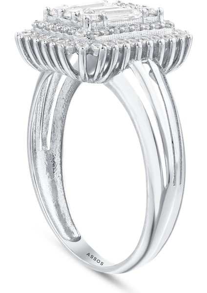 Altın Baget Taşlı Tasarım Yüzük - 14K fiyatları