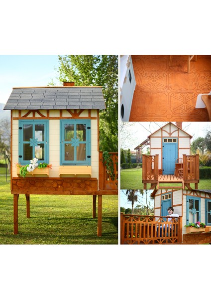 Ahşap Yerden Yüksek Ağaç Oyun Evi indirimleri