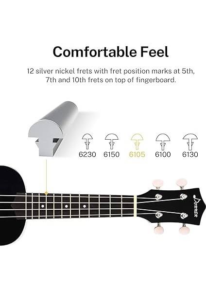 DUS-10N Soprano Ukulele Seti (Siyah) modelleri