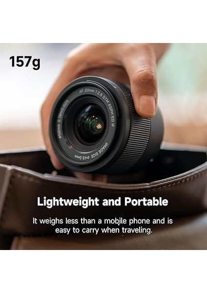 Sony E Dağı Için 20 mm F2.8 F/2.8 Af Lens, Sony E-Mount Aynasız Kameralarla Uyumlu Geniş Açılı Tam Çerçeve Otomatik Odaklama Lensi Alpha A7CR A7CII A7C A6700 ZV-E100 A6600 A6400 A7IV A7III modelleri
