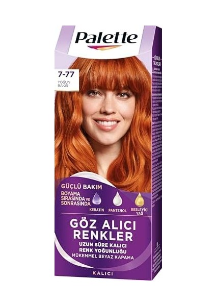 Palette Yoğun Göz Alıcı Renk Saç Boyası 7-77 Yoğun Bakır