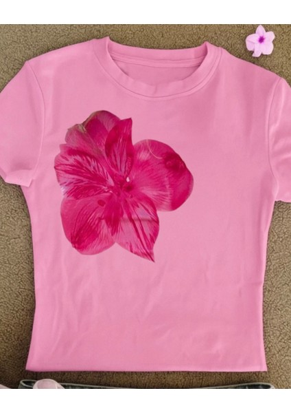 Kemer Boy Baby Tee Red Flowers Crop Bluz fiyatları