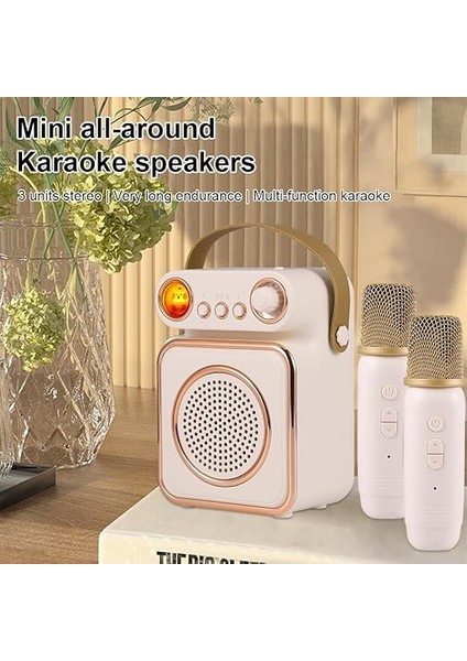 Mini Karaoke Makinesi Kablosuz Mikrofon ve Hoparlör Seti 2 Mikrofonlu Şarj Edilebilir LED Renkli Gece Lambası El Mikrofonu Karaoke Hoparlörü Doğum Günü Partisi Için Hediyeler Masaüstü Fitness fiyatları