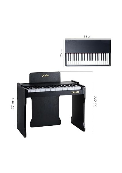 CP-360BK Ahşap Çocuk Piyanosu Pilli 37 Tuşlu Gerçek Piyano Tuşları indirimleri