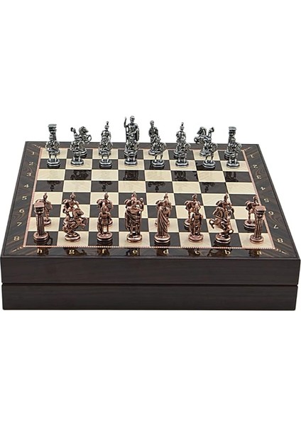 Orta Boy Metal Roma Satranç Takımı Antik ve Ceviz Desenli Sandıklı Mdf Tahtası (36X36X6 Cm.) fırsatları