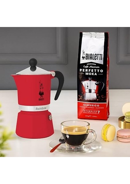 - Rainbow: 3 Cups Ocak Üstü Espresso Pişirici - 130ML - Kırmızı Renk - Alüminyum Gövde - Patentli Güvenlik Valfi - Tüm Ocak Türleri Için Uygundur (Indüksiyon Hariç) fiyatları
