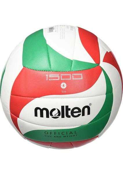 V4M1500 - Voleybol Topu, Beyaz/yeşil/kırmızı, Boyut 4