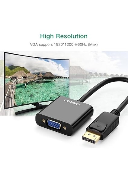 Displayport Erkek To VGA Dişi Görüntü Dönüştürücü Siyah modelleri