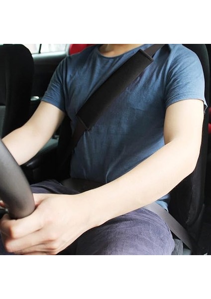 Araba Emniyet Kemeri Ped Kılıfı Kiti, 2'li Paket Yumuşak Araba Güvenlik Emniyet Kemeri Kayışı Omuz Pedi Yetişkinler ve Çocuklar Için (Siyah) fırsatları
