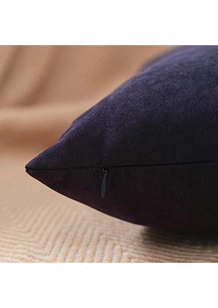 Ölçü Seçenekli 2&apos;li Kırlent Kılıfı Dekoratif Düz Sade Kadife Dokulu Yapılabilir 50X50 cm Lacivert modelleri