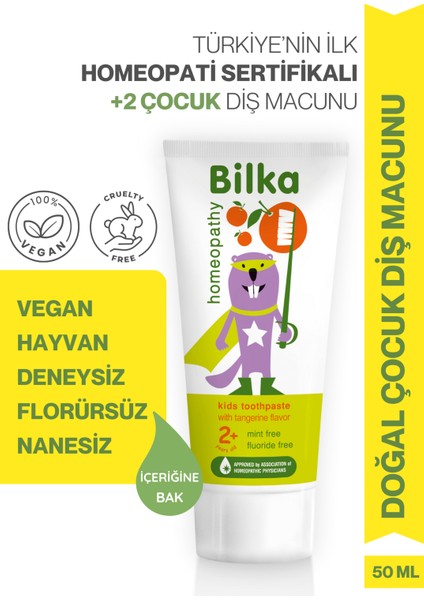 Homeopati Çocuk Diş Macunu 2+ Mandalina