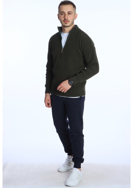 Selanik Yarım Fermuar Kazak Haki indirimleri