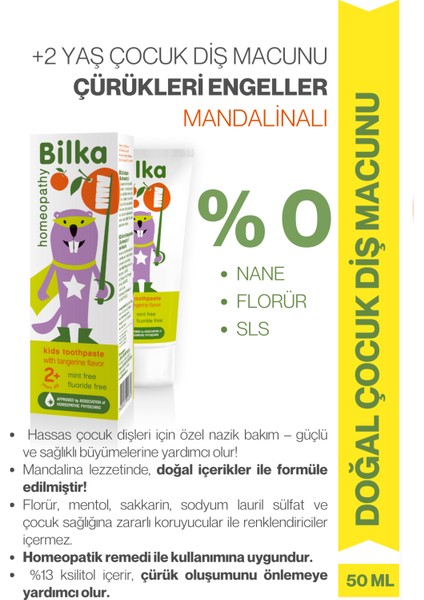 Homeopati Çocuk Diş Macunu 2+ Mandalina modelleri