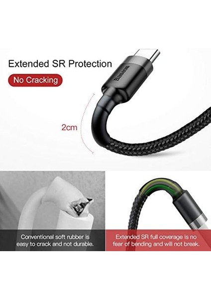 Cafule USB A To C Kbl 2A 2m-Gri+S modelleri