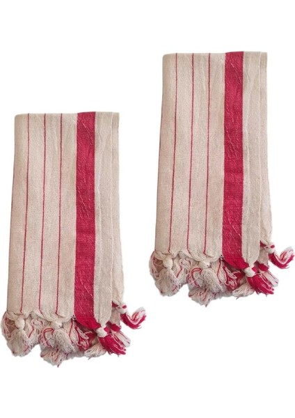 Türk Peşkiri, El Havlusu, Pamuklu (Kırmızı Kalın Çizgi)