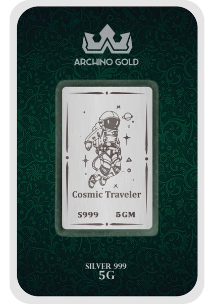 Sonsuz Evrenin Keşif Ruhunu Taşıyan Astronot Temalı Hediyeye Özel 5 Gram 999 Ayar Gümüş KÜLÇESI-708