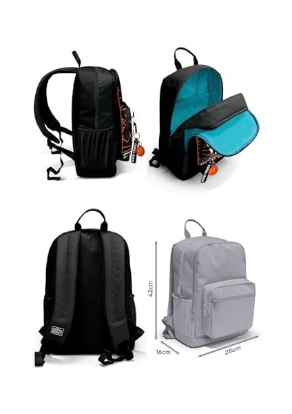 Dört Bölmeli Siyah Basketbol Ortaokul Çantası - Erkek Çocuk modelleri