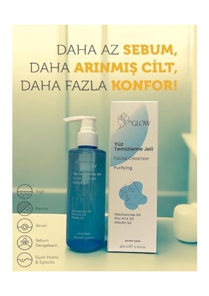Miglow Yüz Temizleme Jeli, Arındırıcı, Niacinamide%5, Zinc Pca%5, Arbutin%2, 200ML