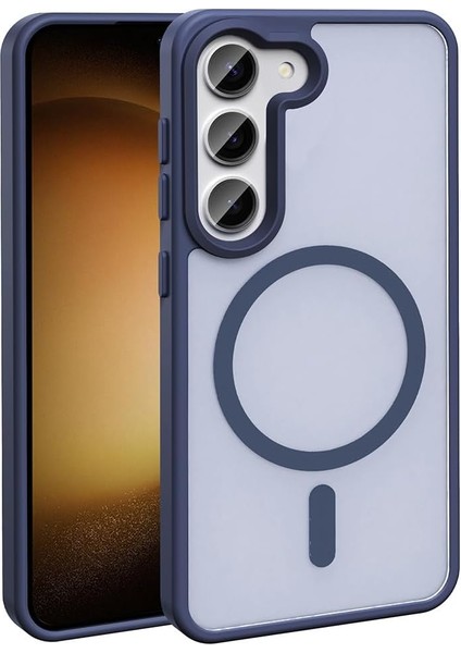 S24 Fe Kılıf Uyumlu Mat Arka Yüzey Sio Kapak Lacivert