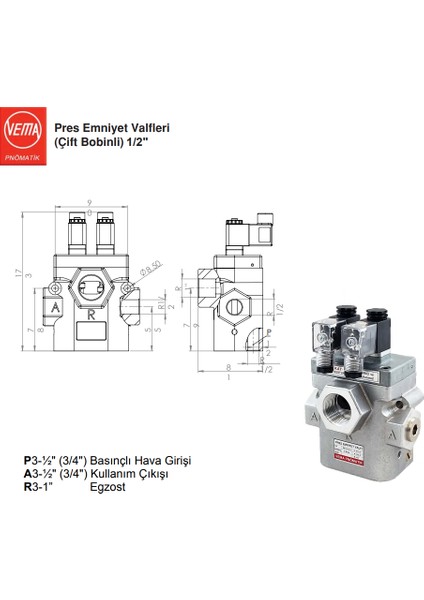 Pres Emniyet Valfi Pev-A-1 Pev-A-3/4 Pev-A-1/2 fiyatları