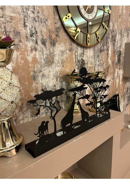 Safari Temalı Dekoratif Metal Şamdan Mumluk fırsatları